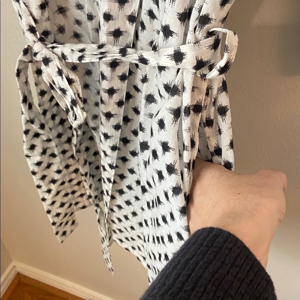 Alix of Bohemia Geisha Dalmatia Kimono Robe Black/White Medium - Picture 5 of 5